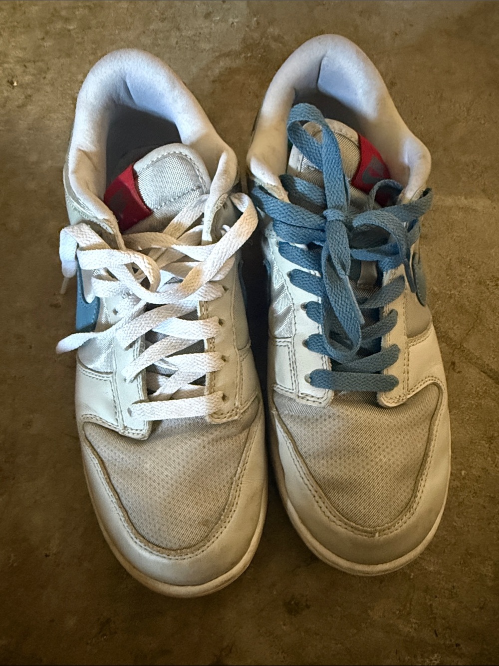 Nike Kids Sneakers White with Blue and Red Accents